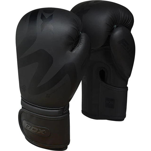 RDX F15 Noir Boxhandschuhe Training in Schwarz Kunstleder