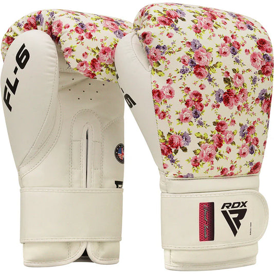 RDX FL6 Damen Boxhandschuhe Floral Kunstleder Haken Und Schleife