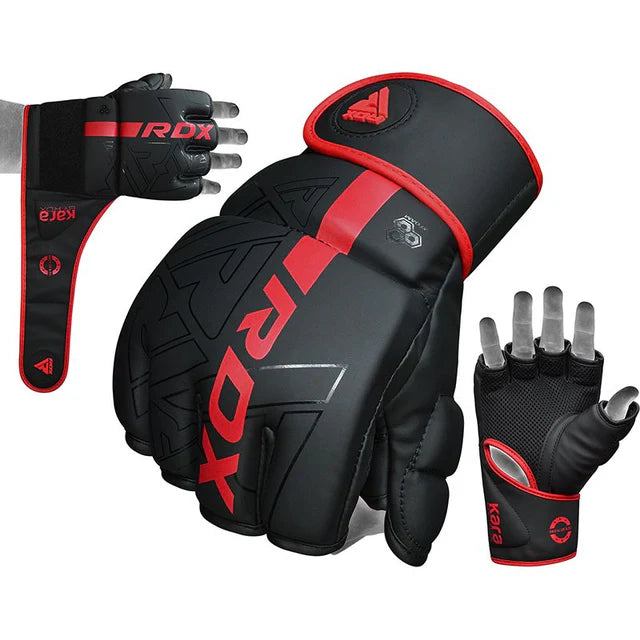 RDX F6 KARA MMA Grappling Kampfhandschuhe Gepolstert - Rot