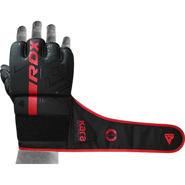 RDX F6 KARA MMA Grappling Kampfhandschuhe Gepolstert - Rot