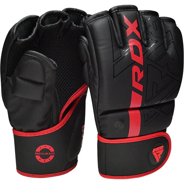 RDX F6 KARA MMA Grappling Kampfhandschuhe Gepolstert - Rot