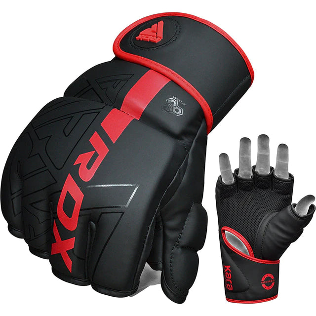 RDX F6 KARA MMA Grappling Kampfhandschuhe Gepolstert - Rot