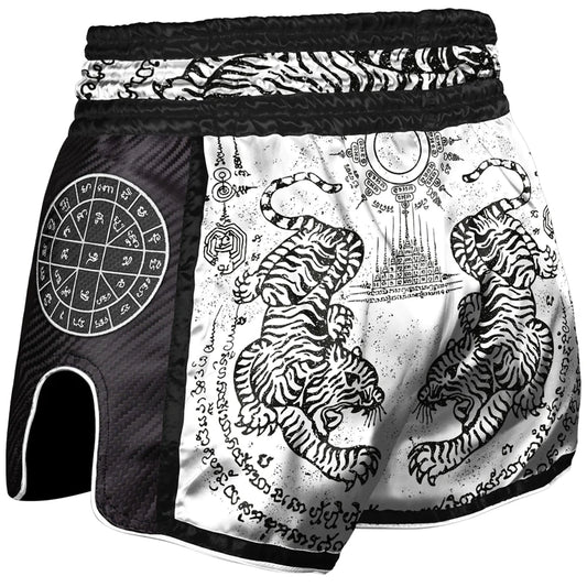 8 WEAPONS Shorts, Carbon, Sak Yant Tigers - FIGHTWEAR