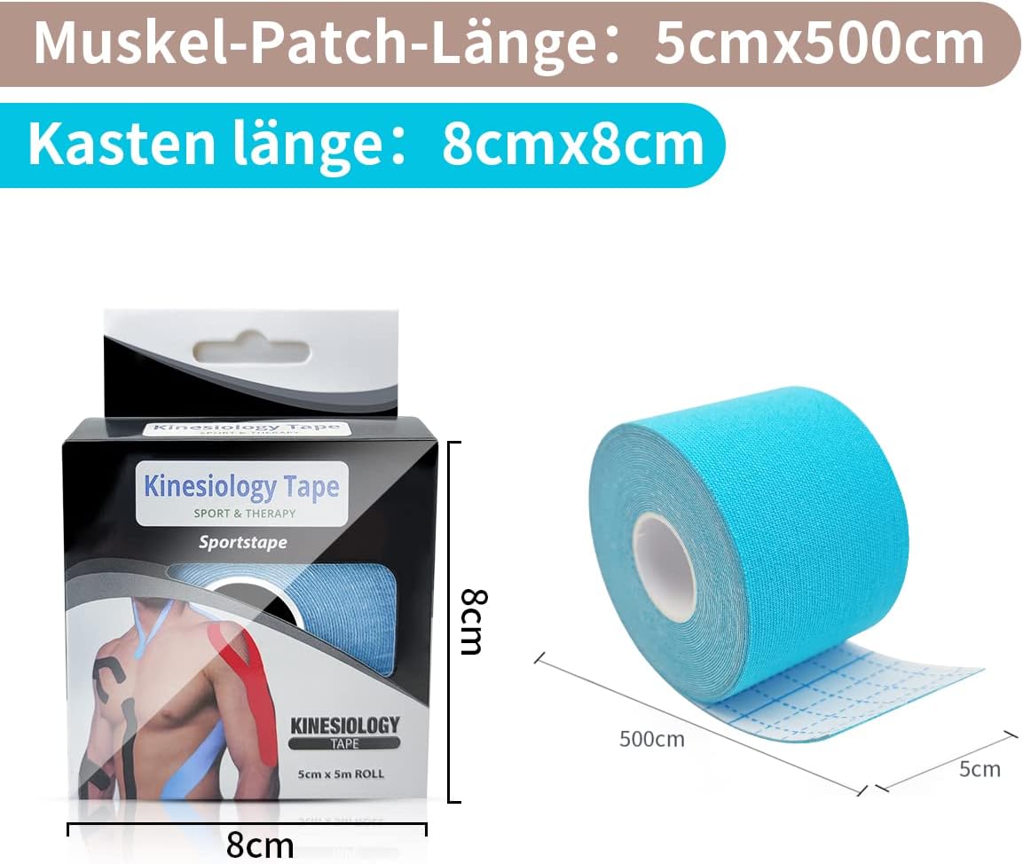 Bande de kinésiologie Alyart 5 cm x 5 m - Imperméable, élastique, ultra-résistante