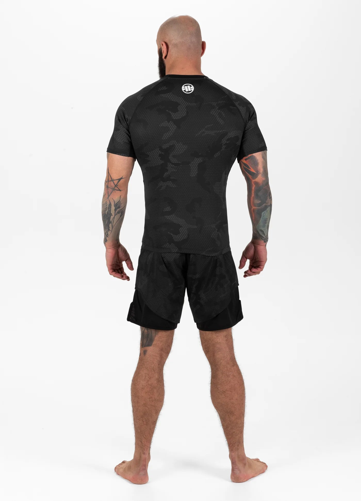 PITBULL NET CAMO HILLTOP 2 All Black Camo Rash Guard