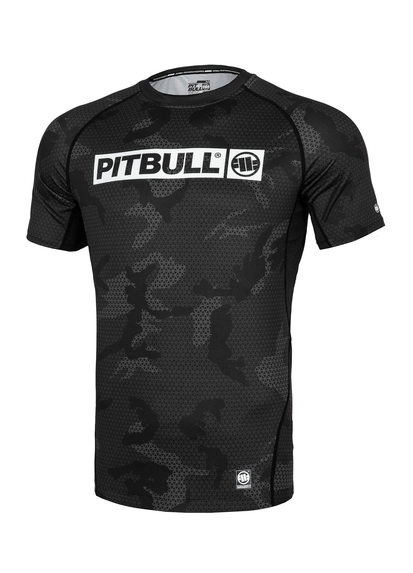 PITBULL NET CAMO HILLTOP 2 All Black Camo Rash Guard