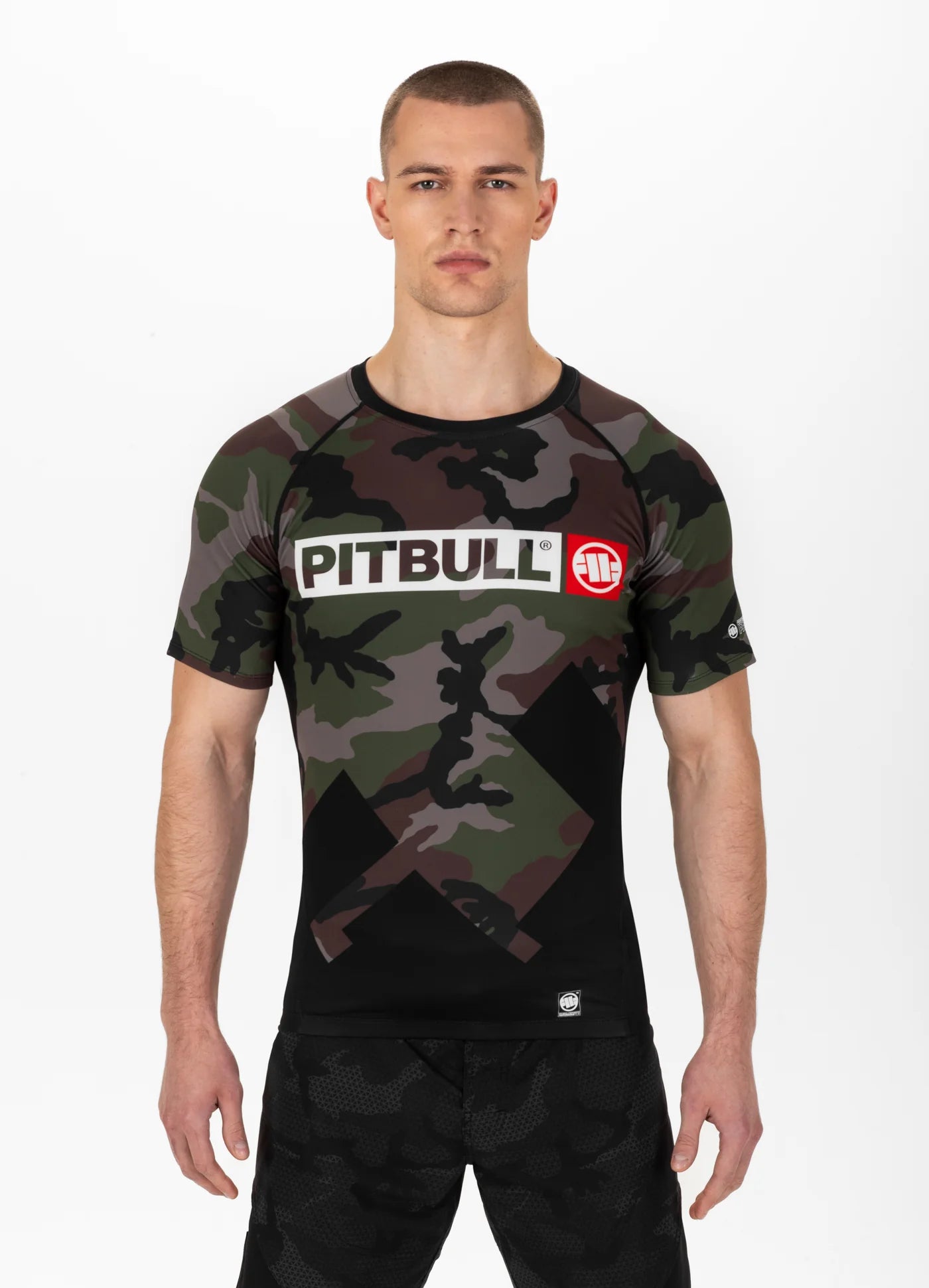 Rash Guard PITBULL CROSS CAMO Woodland Camo