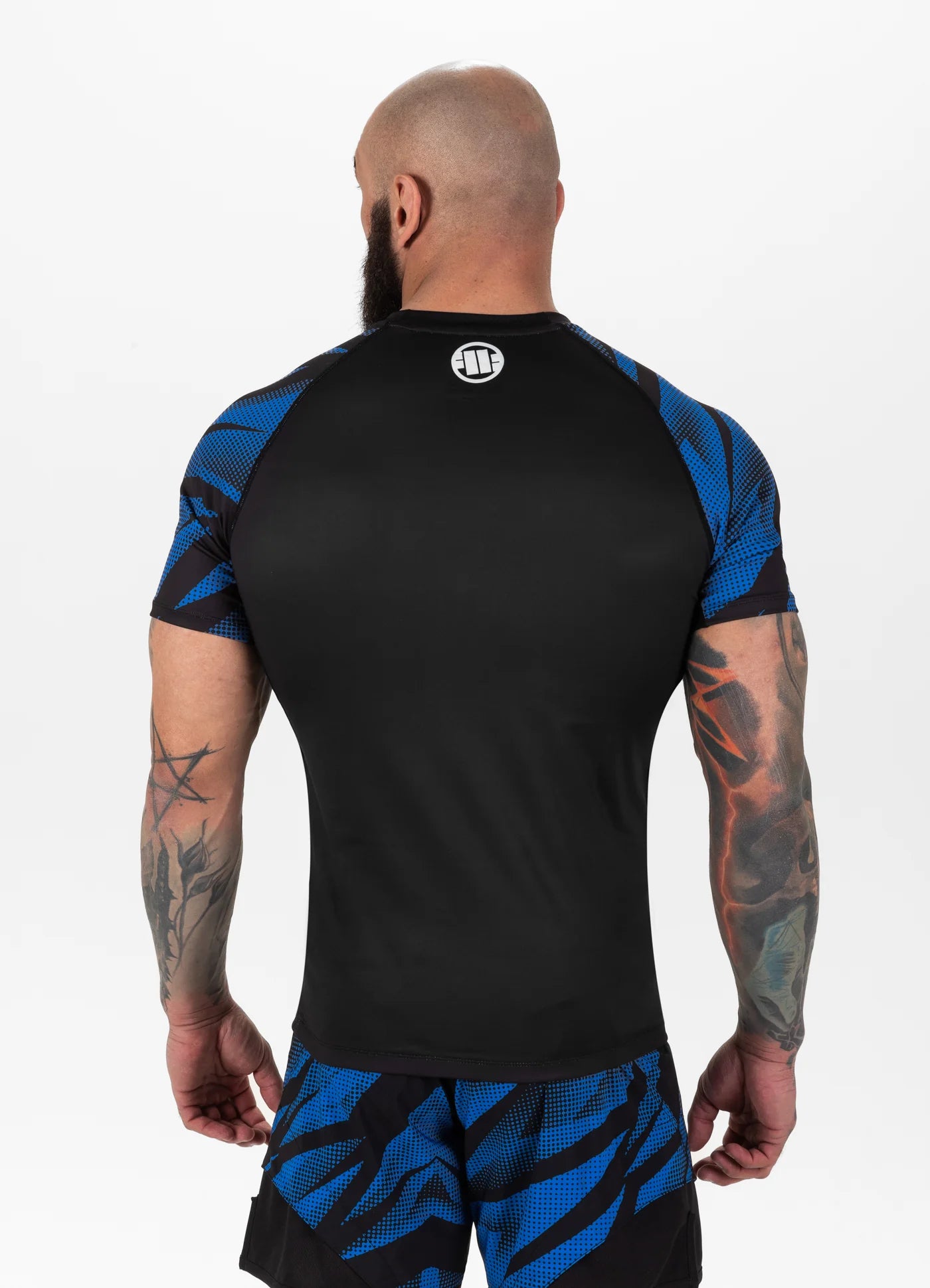 PITBULL BELT NOUVEAU LOGO Bleu Rash Guard