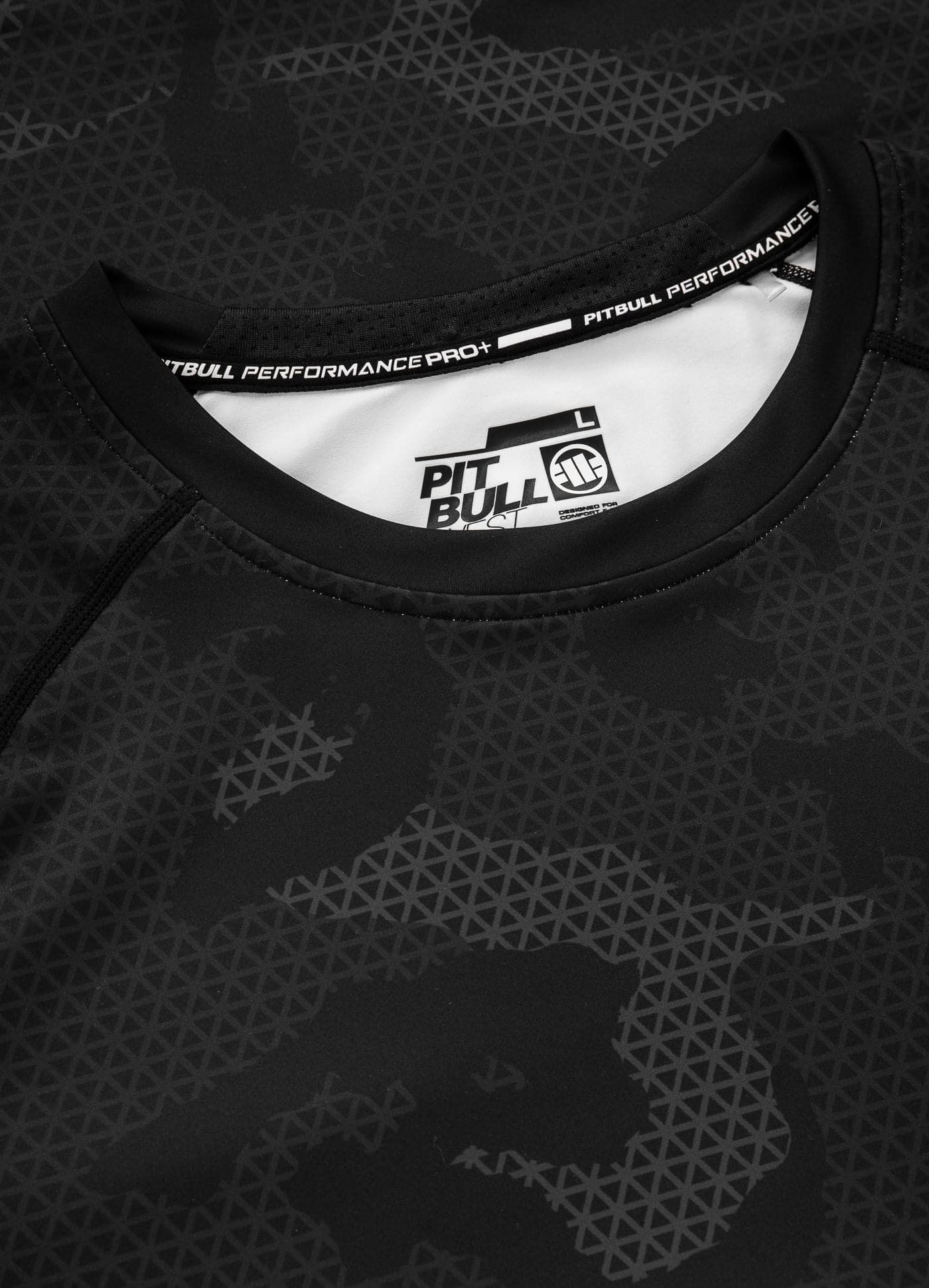 PITBULL NET CAMO NEW LOGO 2 All Black Camo Rashguard à manches longues