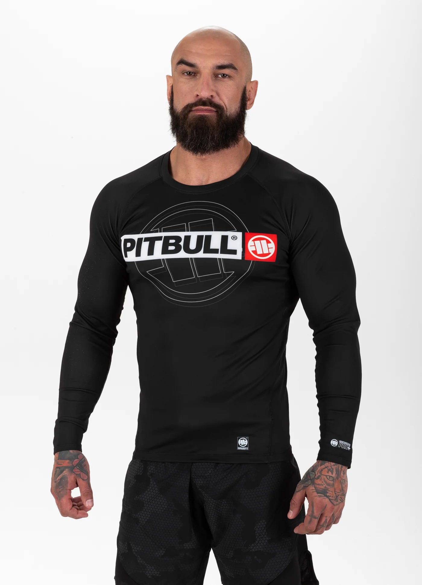 PITBULL HILLTOP SPORTS Rashguard noir à manches longues