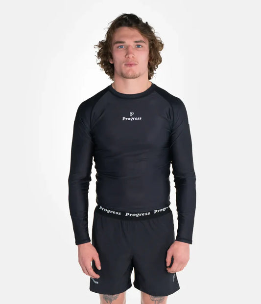 Rashguard à manches longues Progress Academy - Noir