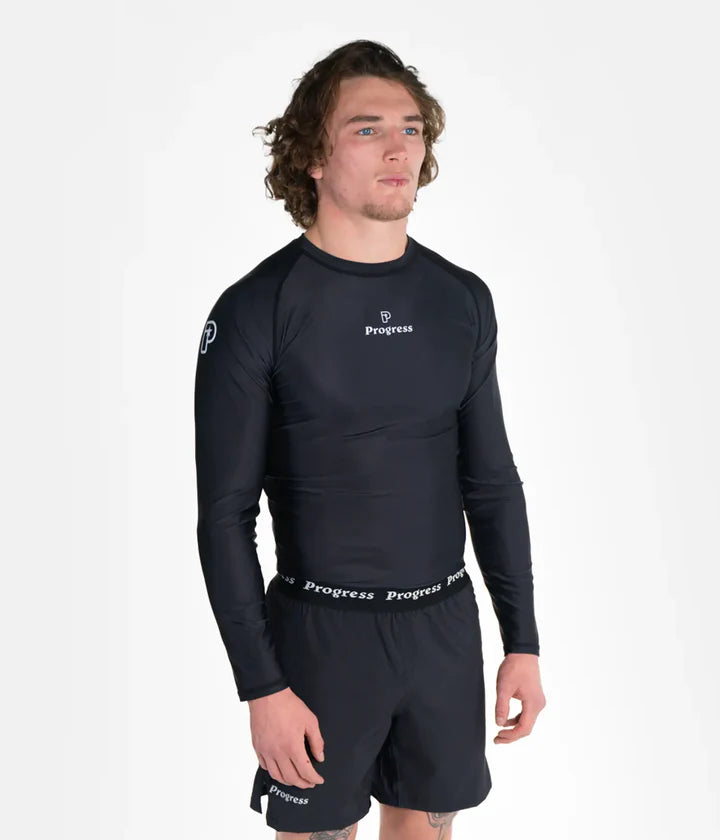 Rashguard à manches longues Progress Academy - Noir