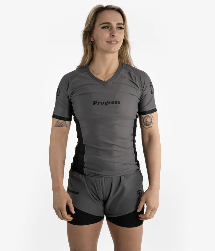 Rashguard Progress Academy+ da donna - Grigio 