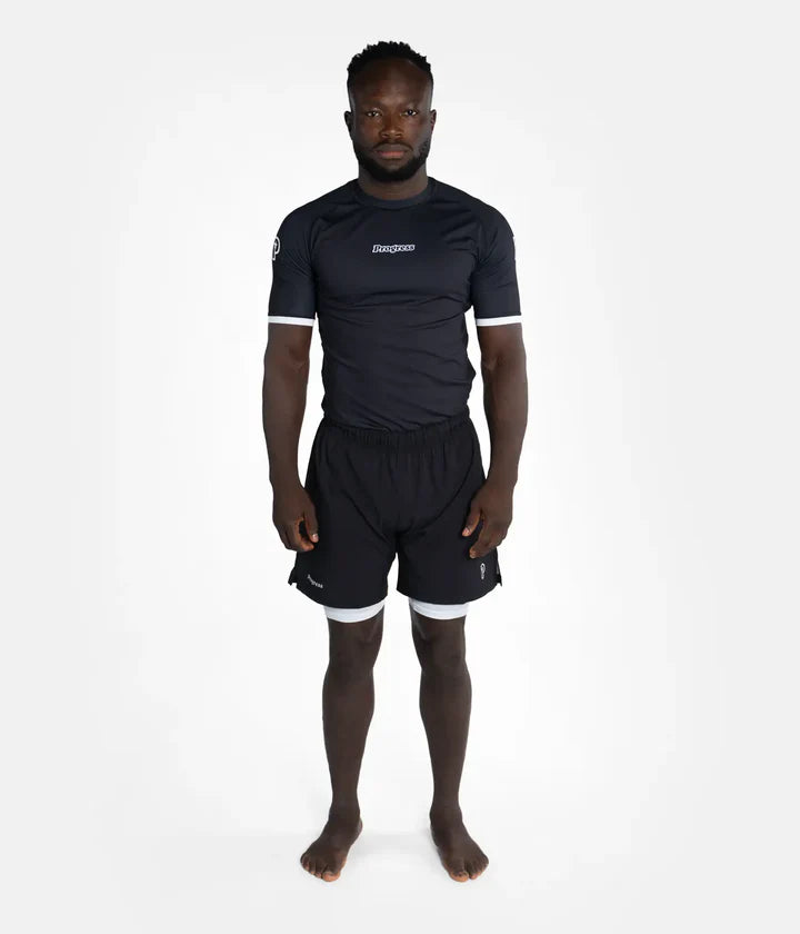 Rashguard Progress Academy + - Noir/Blanc