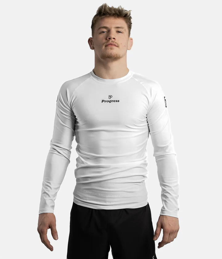 Rashguard a maniche lunghe Progress Academy - bianco