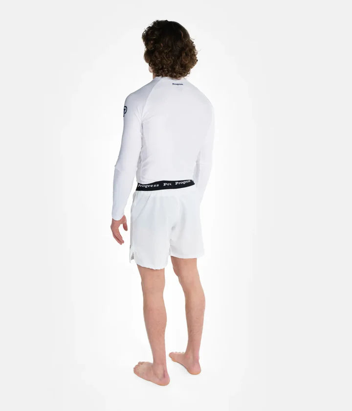Progress Academy Rashguard Longsleeve - Weiss - FIGHTWEAR