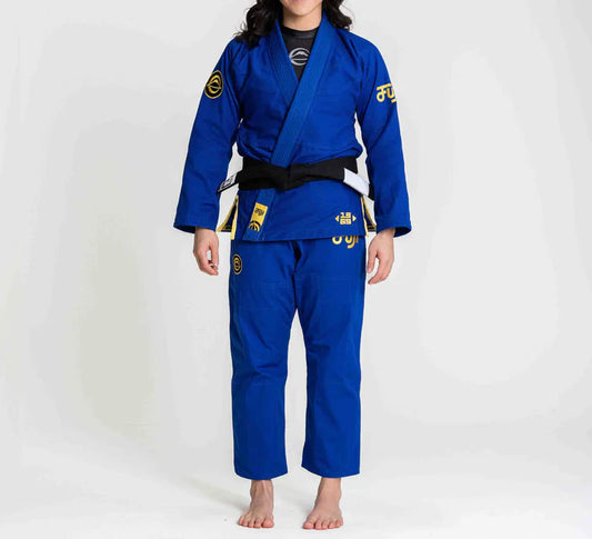 FUJI  Womens Flow-Tech BJJ Gi - Blau/Gold