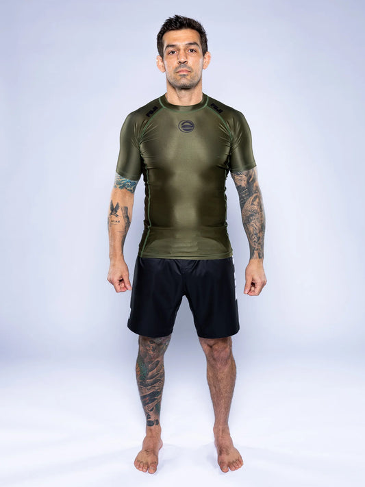 FUJI Baseline 2.0 Short Sleeve Rashguard - Militärgrün - FIGHTWEAR