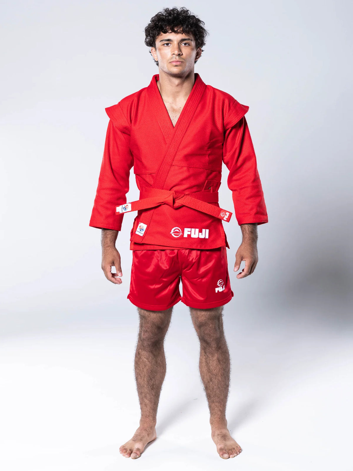FIAS Sambo Kurtka Jacke Rot mit rotem Gürtel