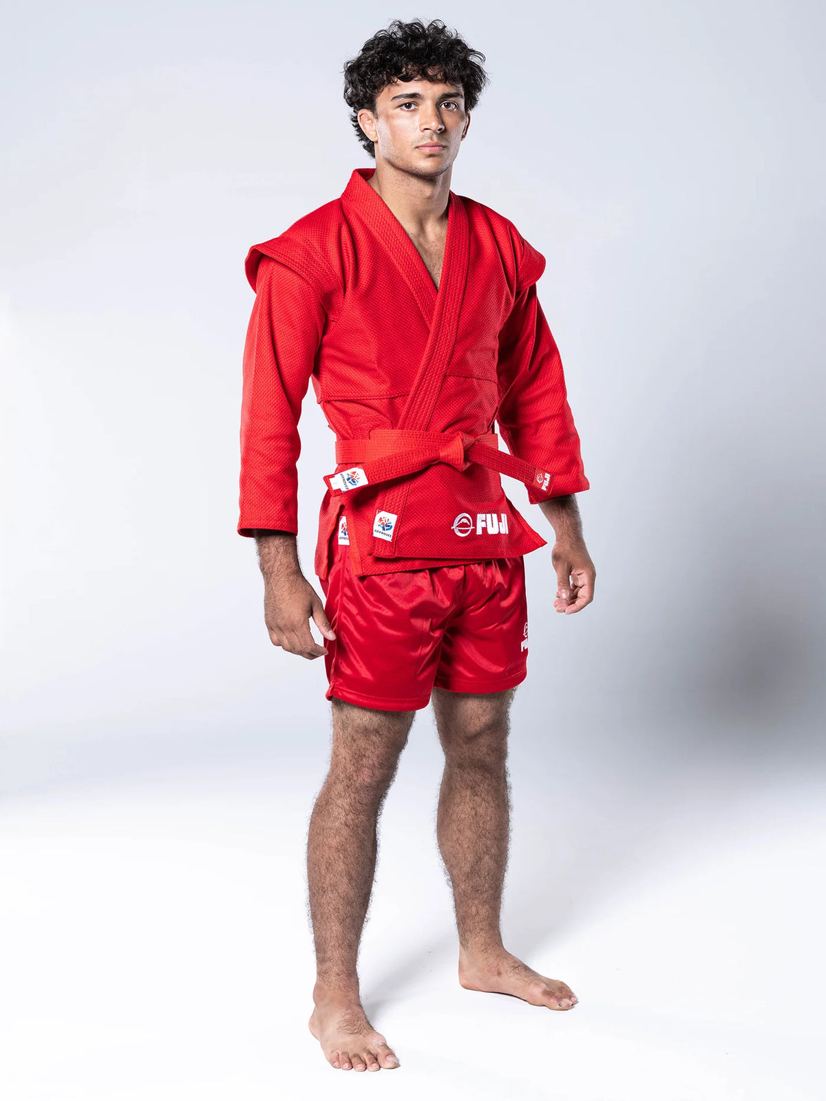 FIAS Sambo Kurtka Jacke Rot mit rotem Gürtel