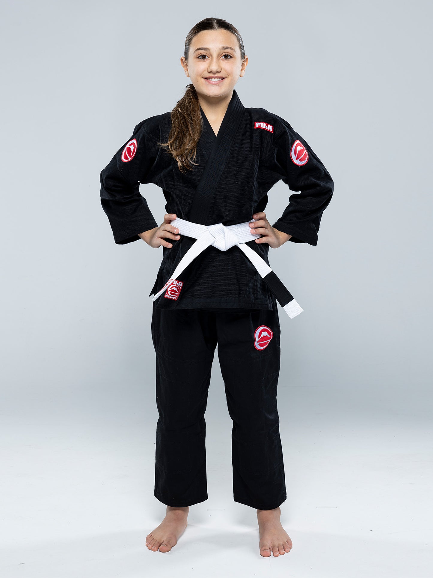 Gi BJJ da competizione per bambini FUJI - Nero