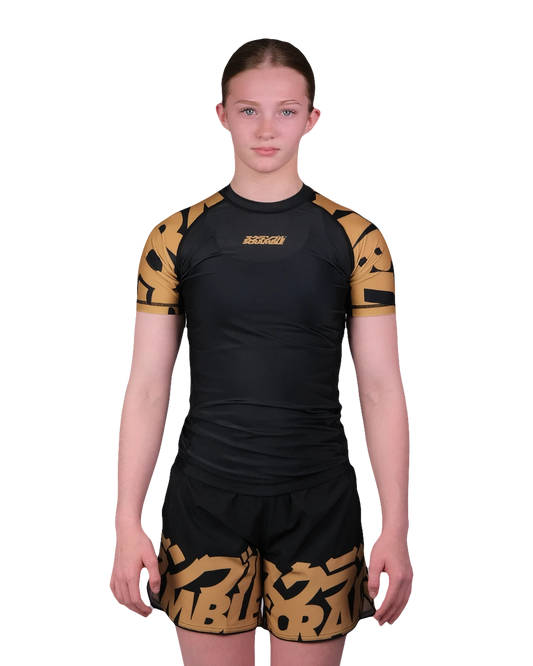 Scramble Baka Rashguard Kids – Schwarz/Gold