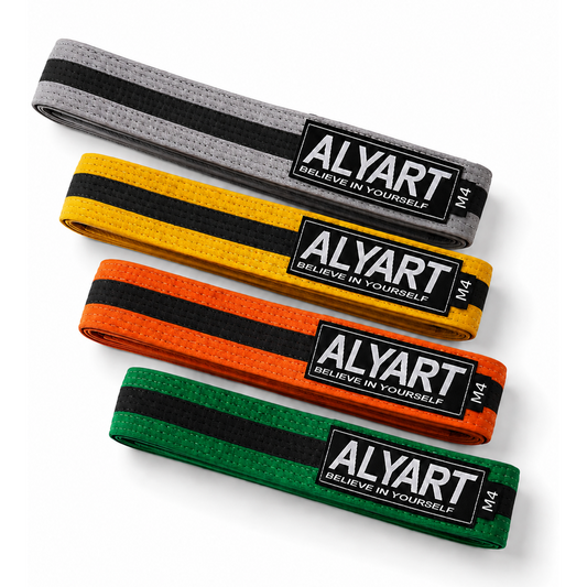 ALYART Premium Kinder Jiu-Jitsu Gürtel - Schwarzer Streifen