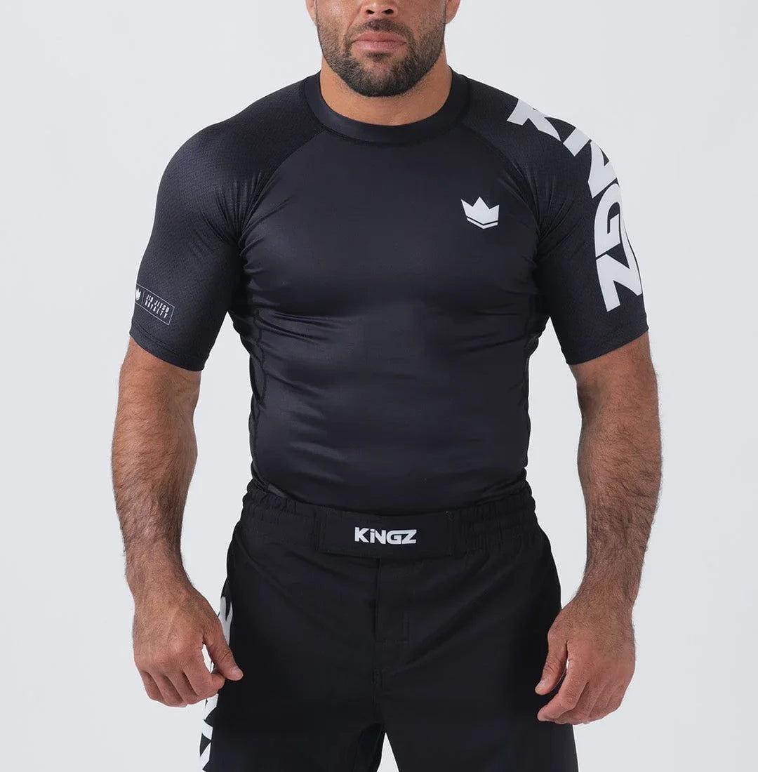 Kingz Ranked Performance S/S Rashguard - Schwarz - FIGHTWEAR