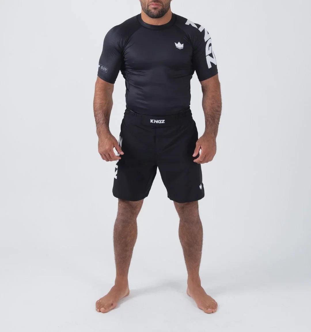 Kingz Ranked Performance S/S Rashguard - Schwarz - FIGHTWEAR