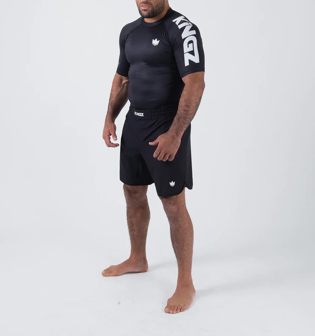 Kingz Ranked Performance S/S Rashguard - Schwarz - FIGHTWEAR