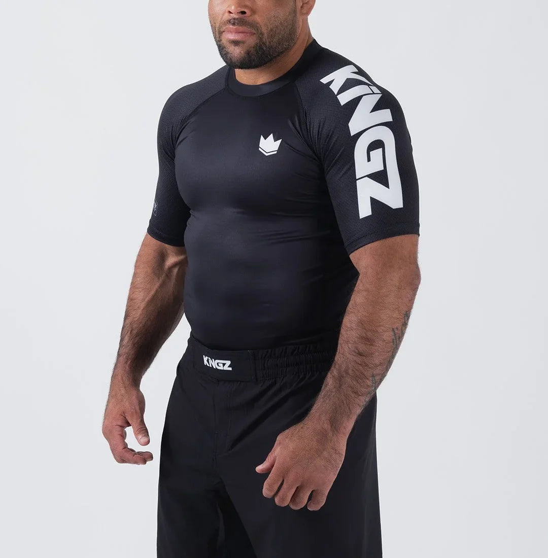 Kingz Ranked Performance S/S Rashguard - Schwarz - FIGHTWEAR