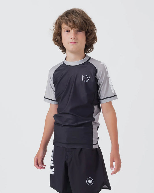 Kingz Ranked Youth S/S Rashguard - Grau - FIGHTWEAR
