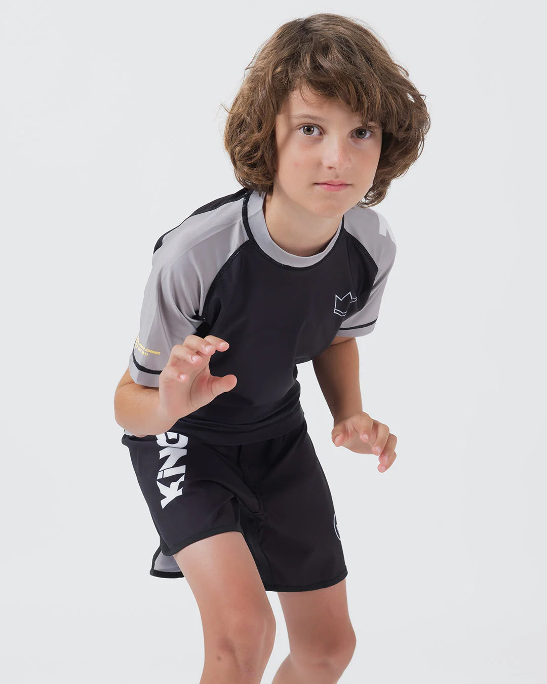 Kingz Ranked Youth S/S Rashguard - Grau