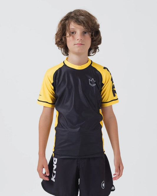 Kingz Ranked Youth S/S Rashguard - Gelb - FIGHTWEAR