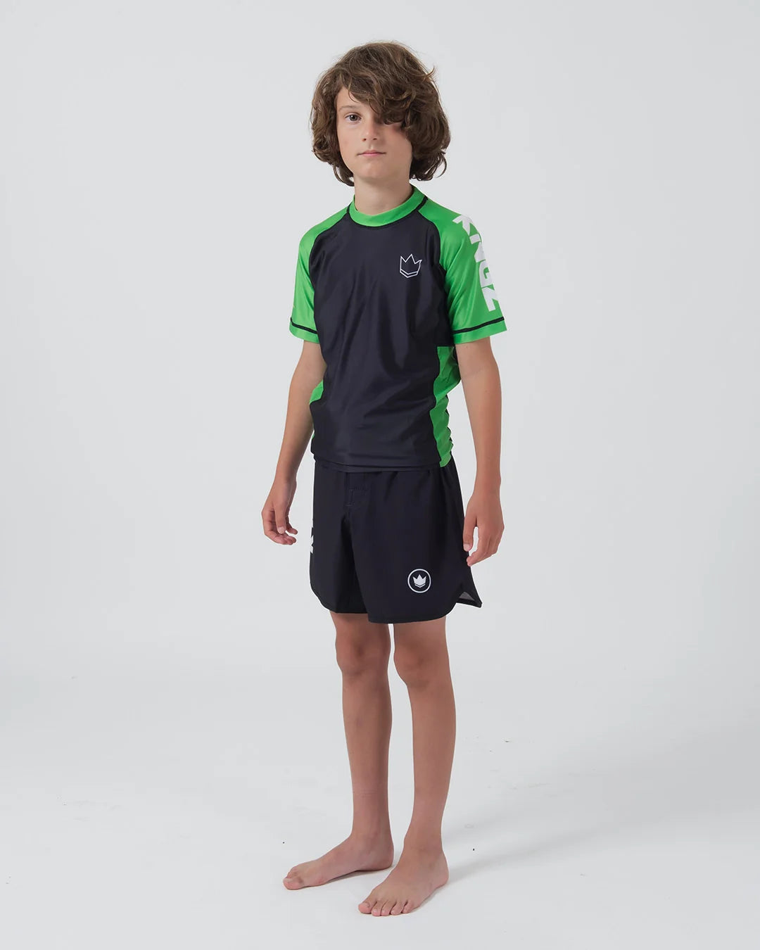 Kingz Ranked Youth S/S Rashguard - Grün