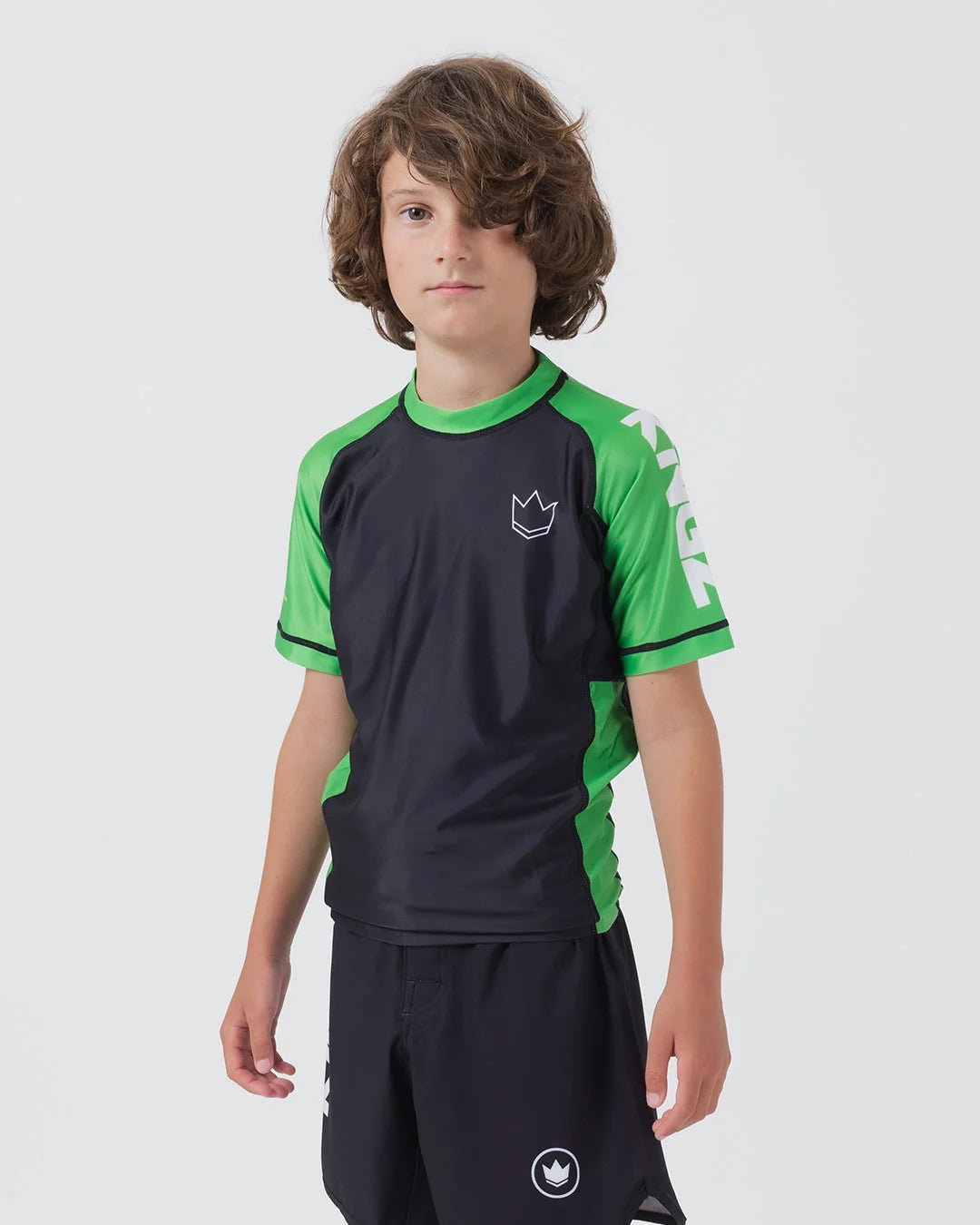 Kingz Ranked Youth S/S Rashguard - Grün
