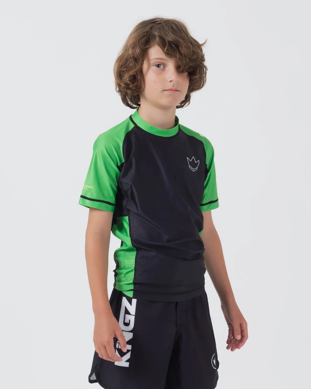 Kingz Ranked Youth S/S Rashguard - Grün