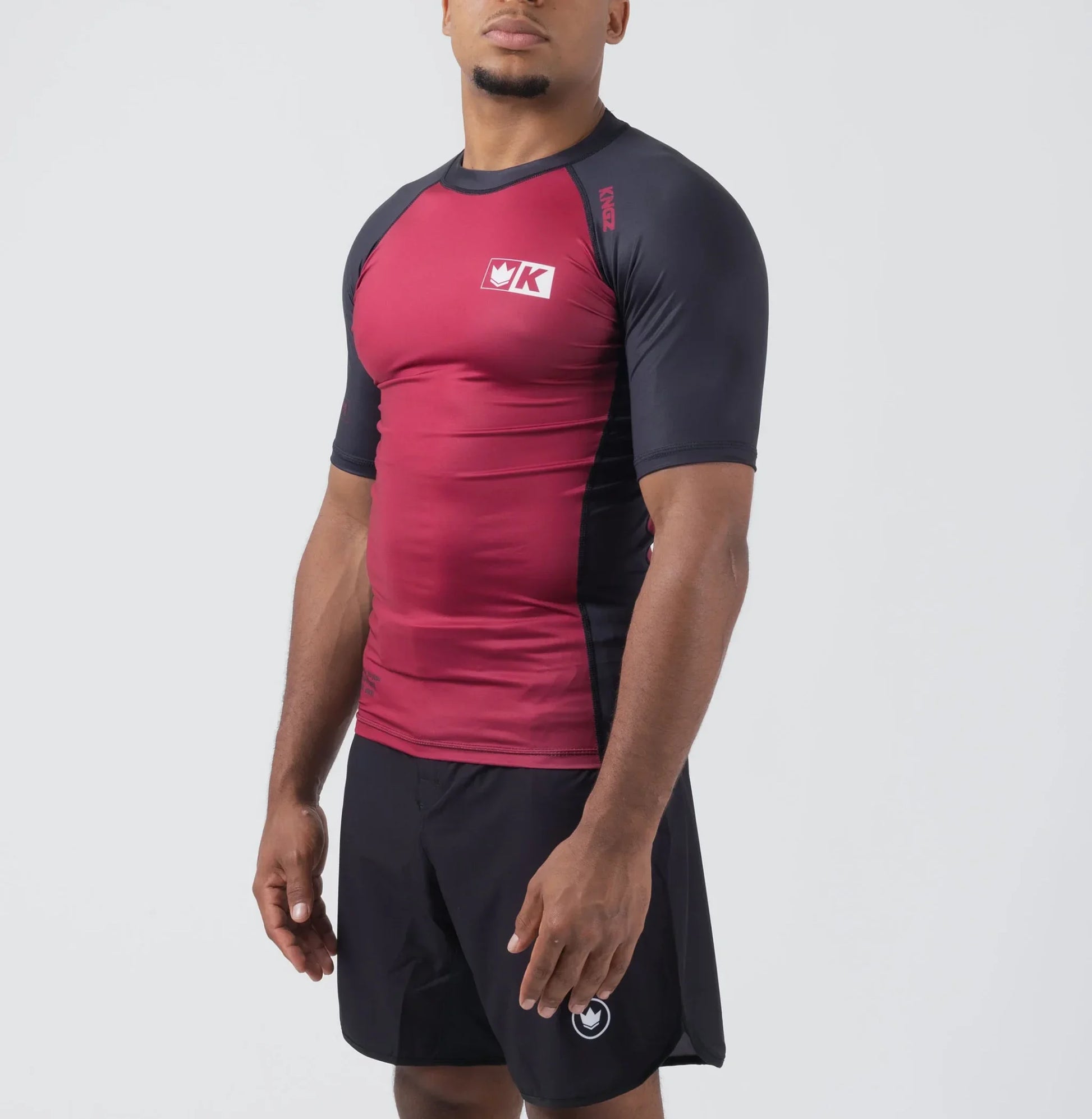 Kingz Krown S/S Jiu Jitsu Rash Guard - Maron - FIGHTWEAR