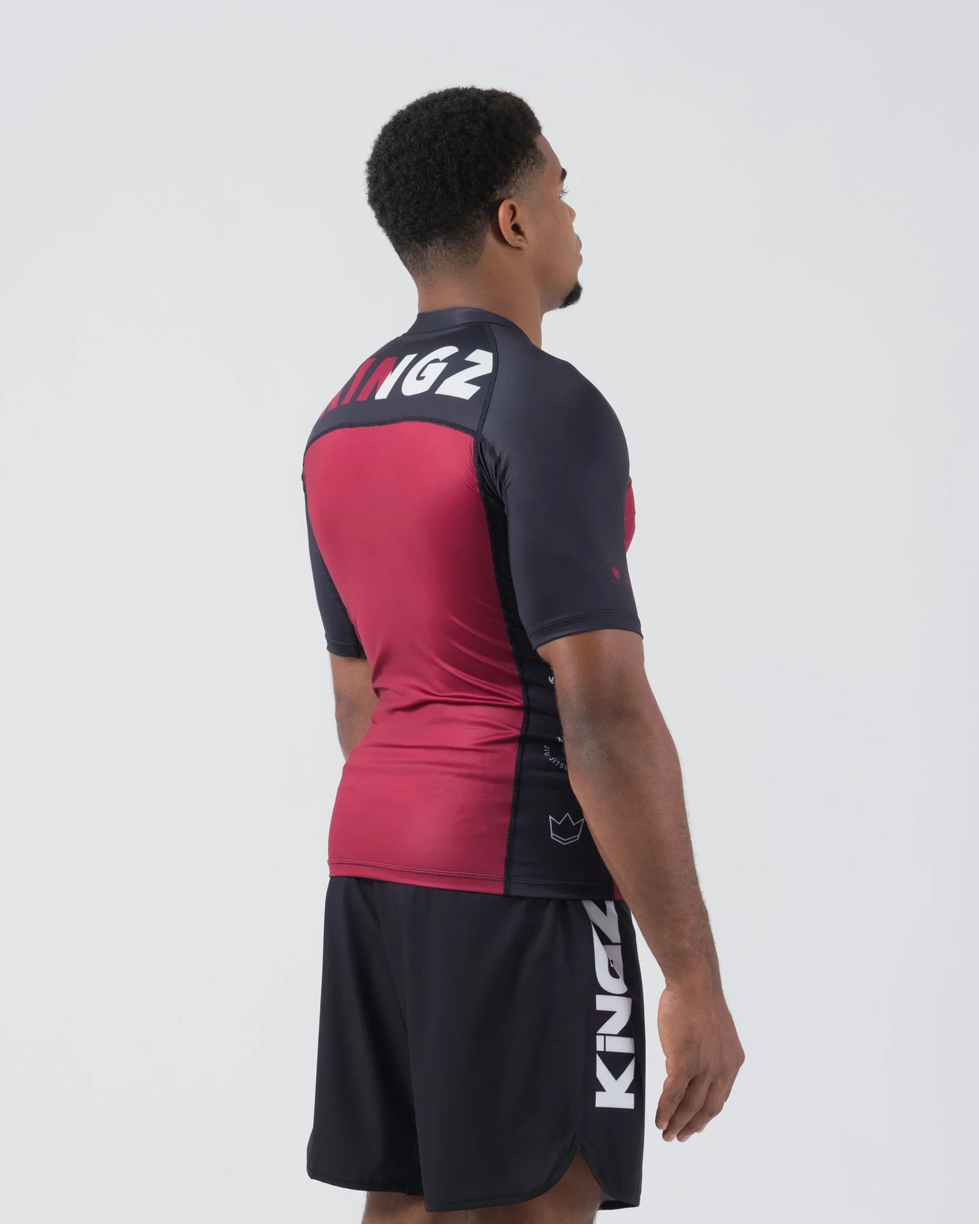 Kingz Krown S/S Jiu Jitsu Rash Guard - Maron - FIGHTWEAR