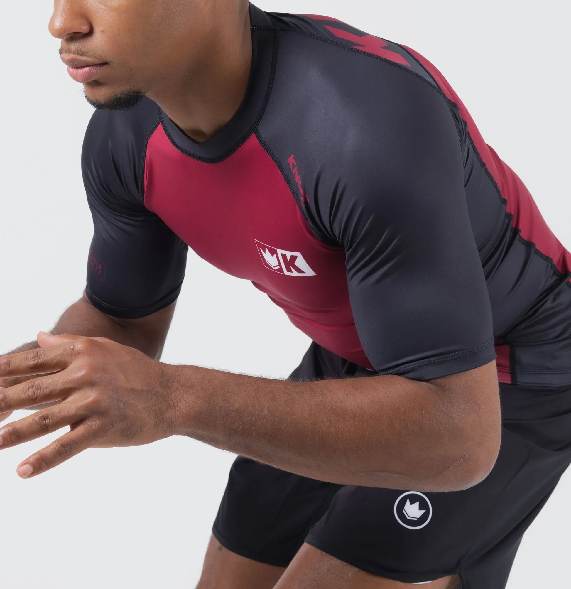 Kingz Krown S/S Jiu Jitsu Rash Guard - Maron - FIGHTWEAR