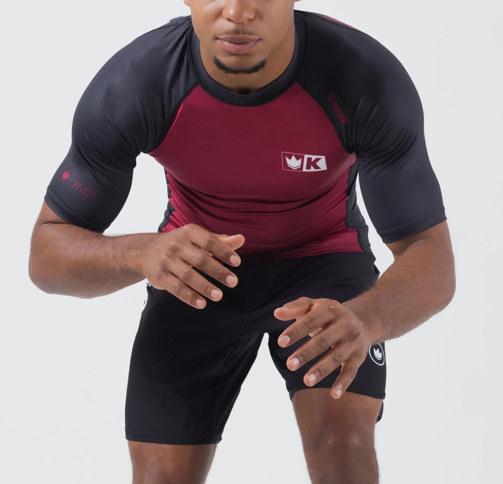 Kingz Krown S/S Jiu Jitsu Rash Guard - Maron - FIGHTWEAR