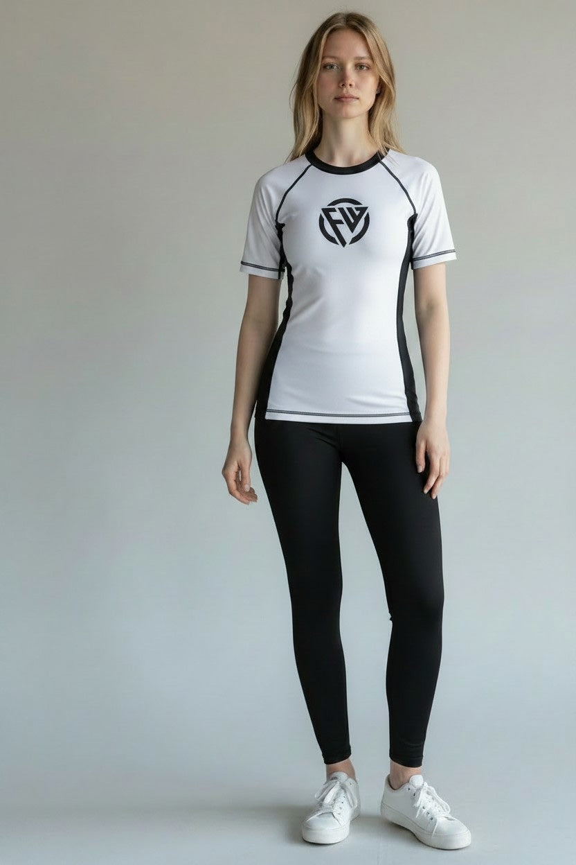 ALYART Ladies Performance Rashguard - Weiss - FIGHTWEAR