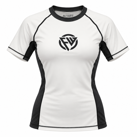 ALYART Ladies Performance Rashguard - Weiss - FIGHTWEAR