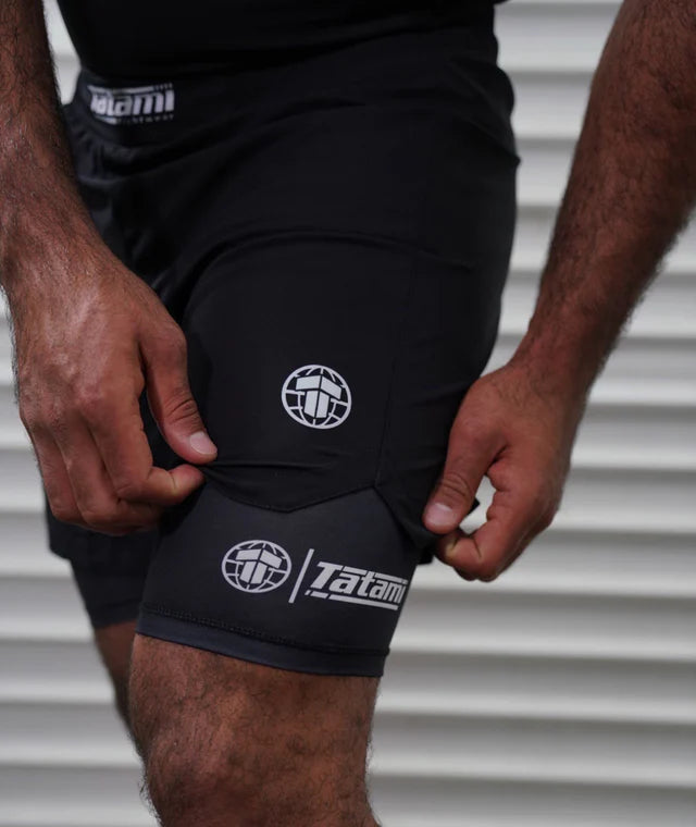 Tatami Dual Layer Grappling Shorts - Schwarz - FIGHTWEAR