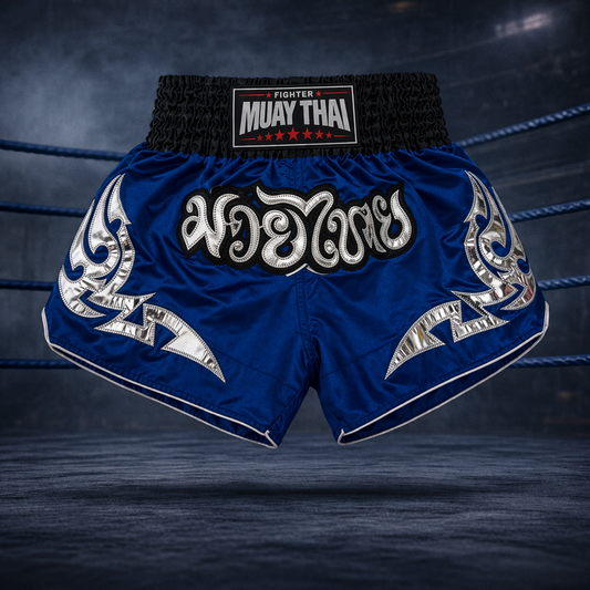 FW Fighter Performance Muay Thai Shorts Blue Dragon - FIGHTWEAR