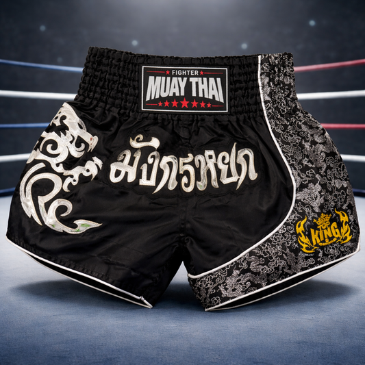 FW Fighter Performance Muay Thai Shorts Black Panther - FIGHTWEAR