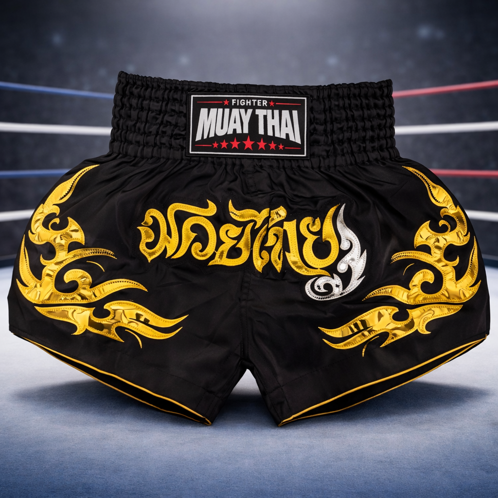 FW Fighter Performance Muay Thai Shorts Black Predator - FIGHTWEAR