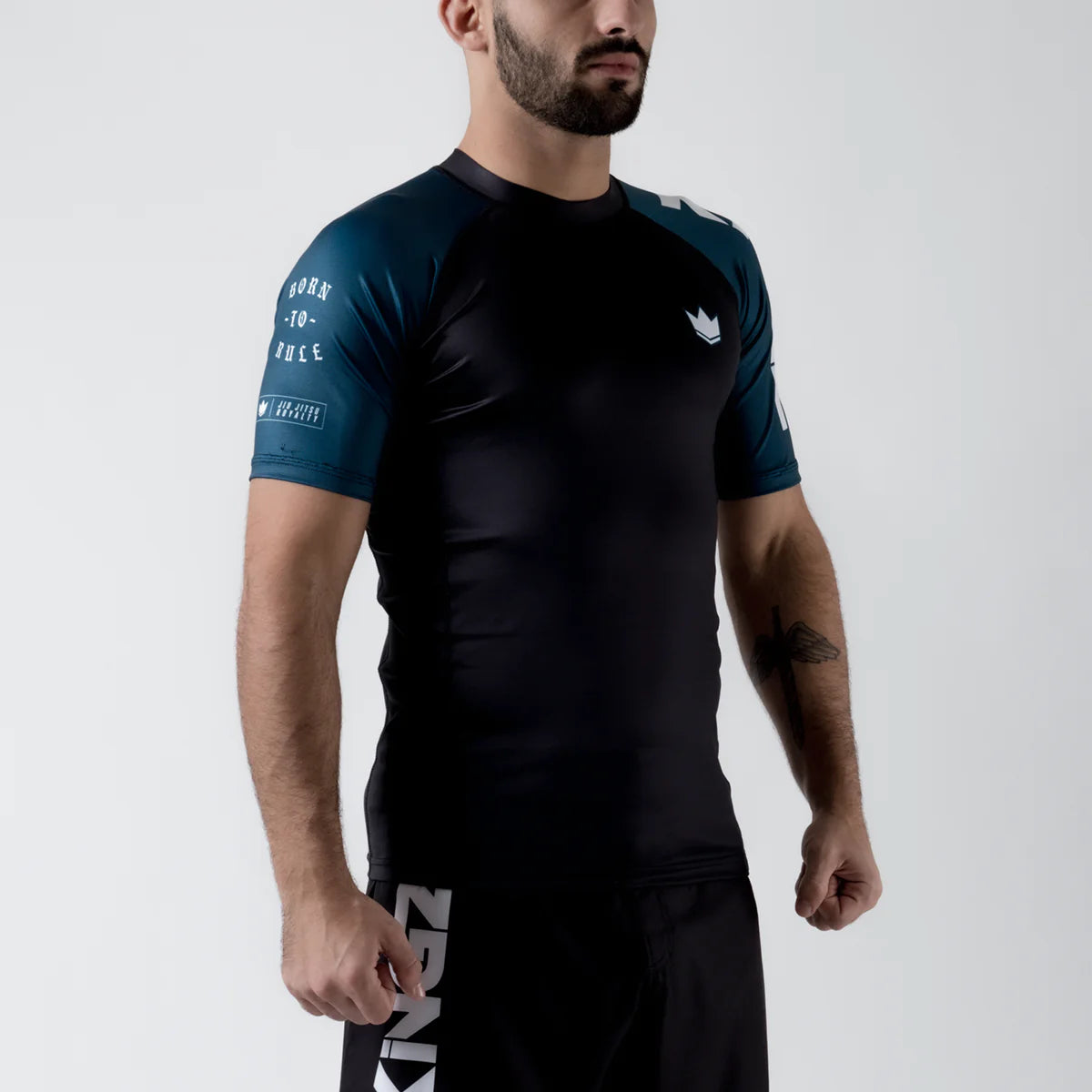 Kingz Born To Rule S/S Jiu Jitsu Rash Guard - Blau - FIGHTWEAR