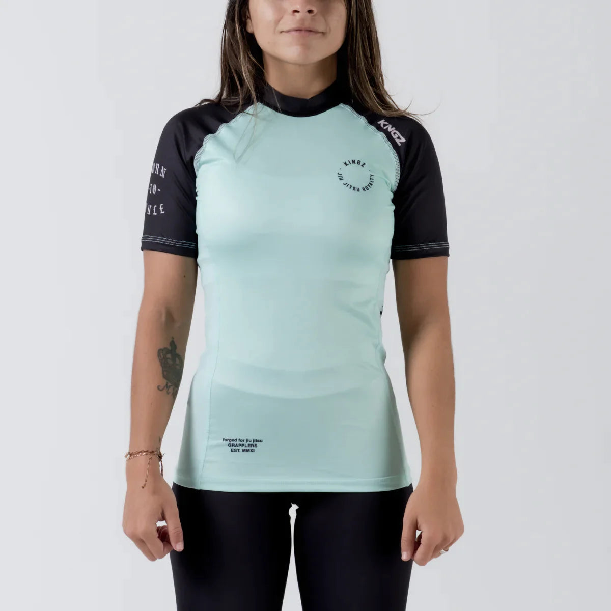 Kingz Born To Rule Women's S/S Rashguard - Teal - FIGHTWEAR