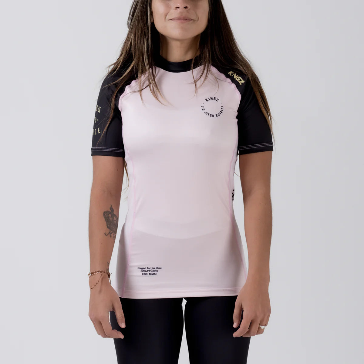 Kingz Born To Rule Women's S/S Rashguard - Pink - FIGHTWEAR